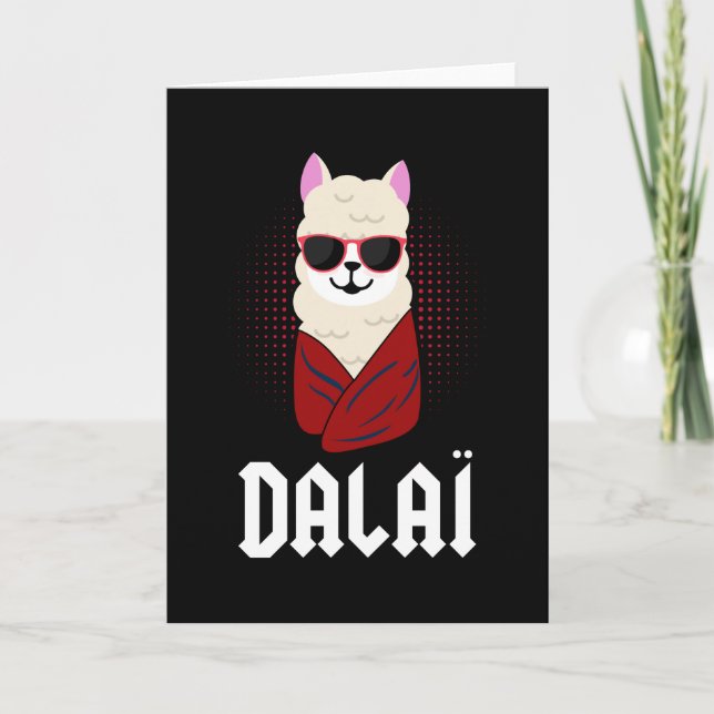 Carte Cadeau drôle de lama dalaï lama pour alpaga Lama d (Devant)