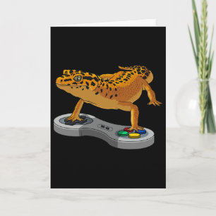 Carte Cadeau drôle de lézard barbu Gecko léopard pour en