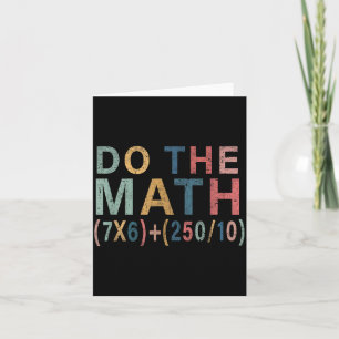Carte Cadeau drôle de mème de maths pour enseignant, fem