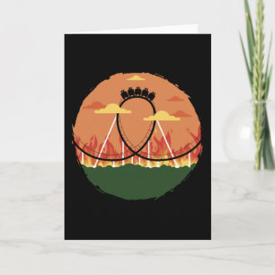 Carte Cadeau drôle de parc d'attractions de montagnes ru