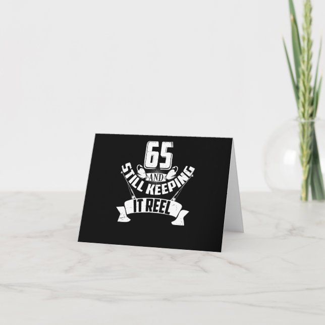 Carte Cadeau drôle de pêche pour 65e anniversaire Pêcheu (Devant)