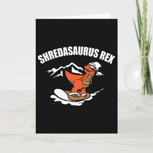 Carte Cadeau drôle de planche à neige de dinosaure pour  (Devant)