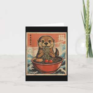 Carte Cadeau drôle Kawaii Ramen Otter Anime Japonais Hom