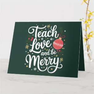 Carte Cadeau drôle pour professeur Noël Enseigner Amour 