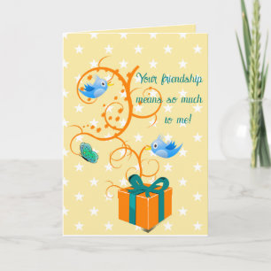 Carte Cadeau éditable avec vignes oiseaux et papillons