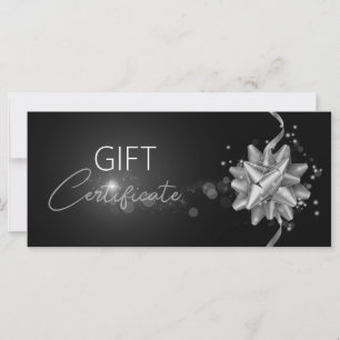 Carte cadeau élégant en argent massif Bow noir