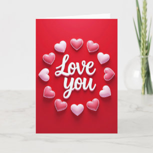 Carte Cadeau Élégante Love You Hearts