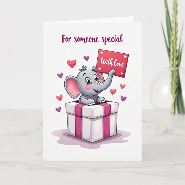 Carte Cadeau Éléphant d'Amour (Devant)