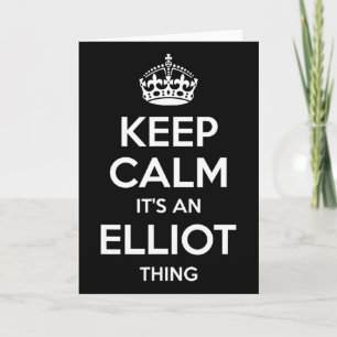 Carte Cadeau Elliot Nom Keep Calm Blague Personnalisée D