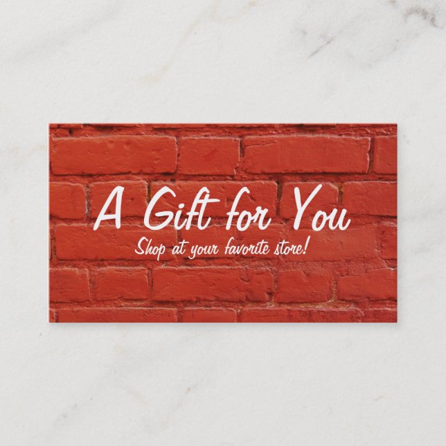 Carte cadeau en briques rouges (Devant)