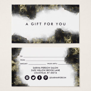 Carte Cadeau Encre Liquide D'art Moderne Noir Et O