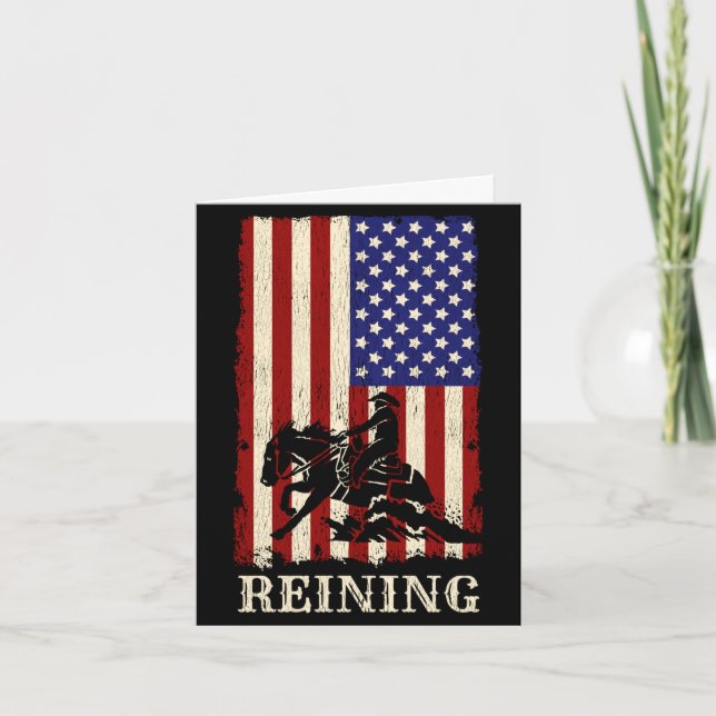 Carte Cadeau équitation drôle cheval de reining drapeau  (Devant)