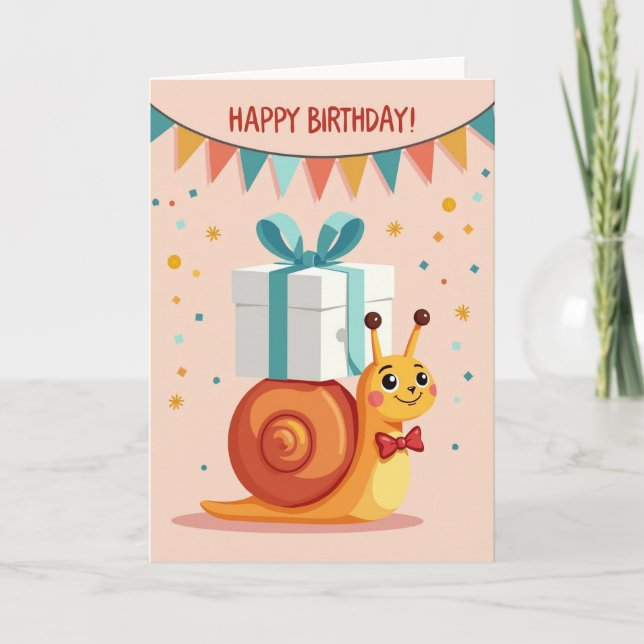 Carte Cadeau Escargot Joyeux (Devant)