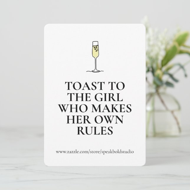Carte Cadeau Féministe avec Citation Sassy pour Fe (Debout devant)