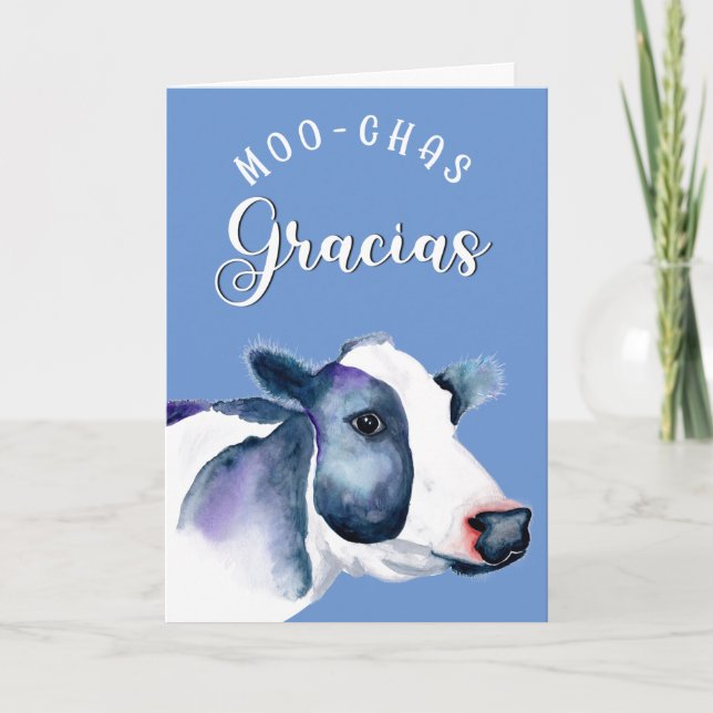 Carte cadeau fermier Muchas gracias moo Ornement céramiq (Devant)