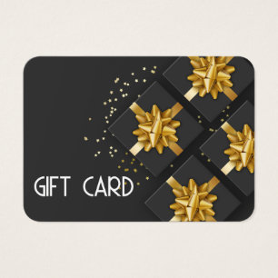 Carte cadeau Festive Modern Gold Bow Black boîte c