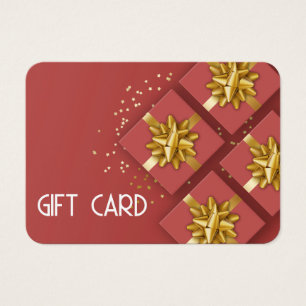 Carte cadeau Festive Modern Gold Bow Red