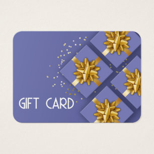 Carte cadeau Festive Moderne Gold Bow Blue
