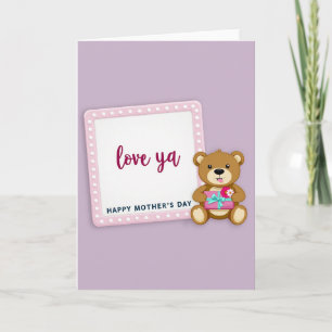 Carte Cadeau Fête des Mères Ourse Amour