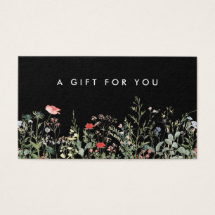 Carte cadeau Fleur sauvage noir Meadow