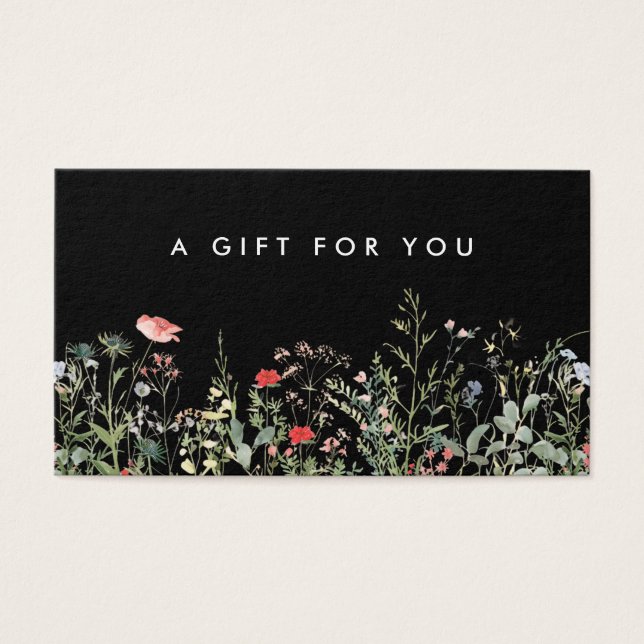 Carte cadeau Fleur sauvage noir Meadow (Devant)
