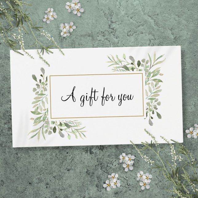 Carte Cadeau Fleurie de Verdure pour Entreprise (Greenery Floral Business Customer Gift Card)