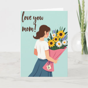 Carte Cadeau Florale Love You Maman