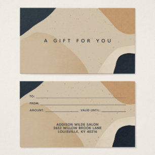 Carte Cadeau Formes Abstraites Modernes Bleu Marin