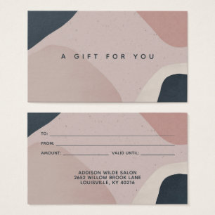 Carte Cadeau Formes Abstraites Modernes Bleu Marin