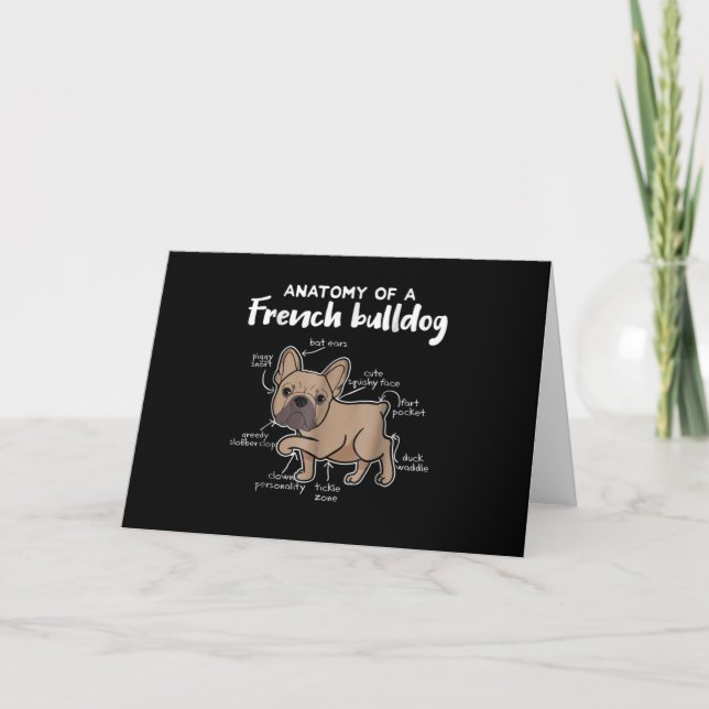 Carte Cadeau Frenchie | Anatomie d'un cadeau de Bouledog (Devant)