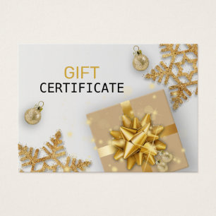 Carte cadeau Gold Christmas Ball Gold Snowflakes