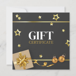 Carte cadeau Gold Christmas Ball Stars Ribbon Clas