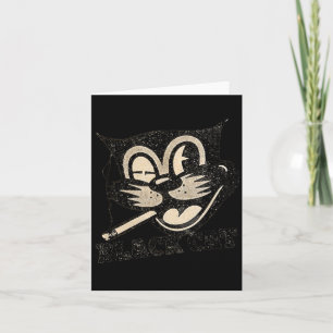 Carte Cadeau Halloween Chat Noir Rétro Vintage Fumant