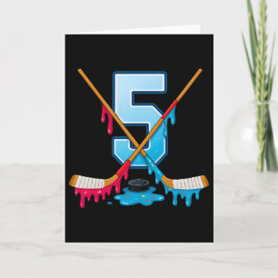 Carte Cadeau Hockey 5 Ans Crème Glacée Jeunesse 5e Anniv