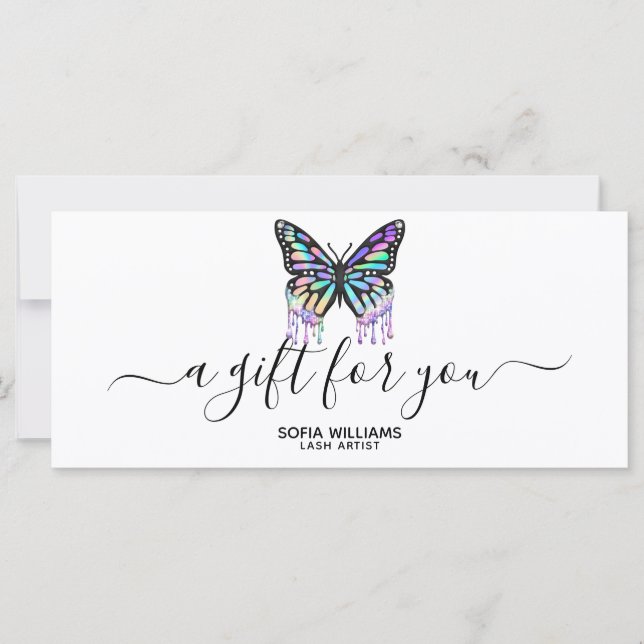 Carte-cadeau Holograph Butterfly Certificate Ajout (Devant)