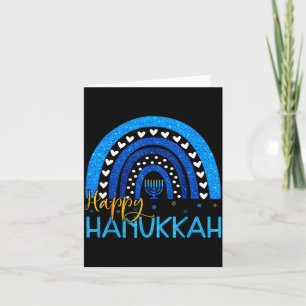 Carte Cadeau juif de Hanukkah Menorah arc-en-ciel pour f