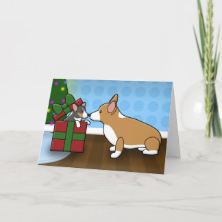 Carte cadeau Kawaii Christmas Corgi