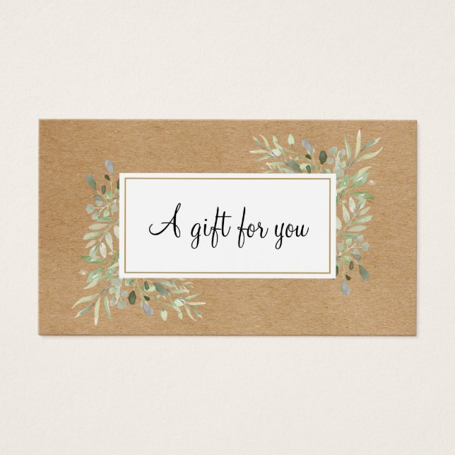 Carte Cadeau Kraft Rustique de Printemps (Devant)