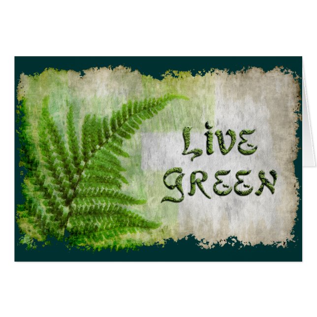 Carte cadeau LIVE GREEN Eco Enviro pour Jour des t (Devant horizontal)