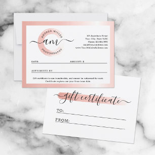 Carte cadeau Logo minimaliste rose Gold