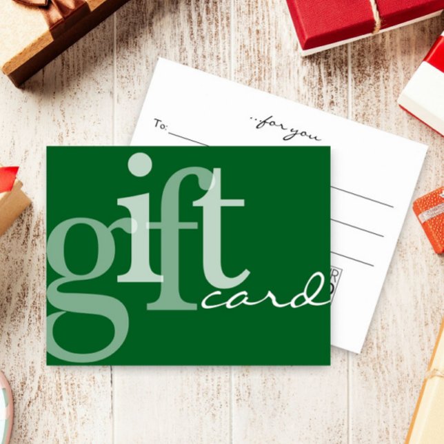 Carte Cadeau Logo Vert Typographie Gras Moderne (Créateur téléchargé)