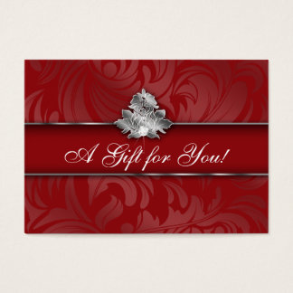 Carte cadeau Logo Xmas Elegance Bijoux Rouge Argen