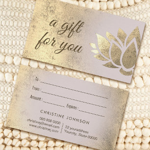 carte cadeau lotus design