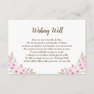 Carte cadeau Mariage Cherry Blossoms Watercolor