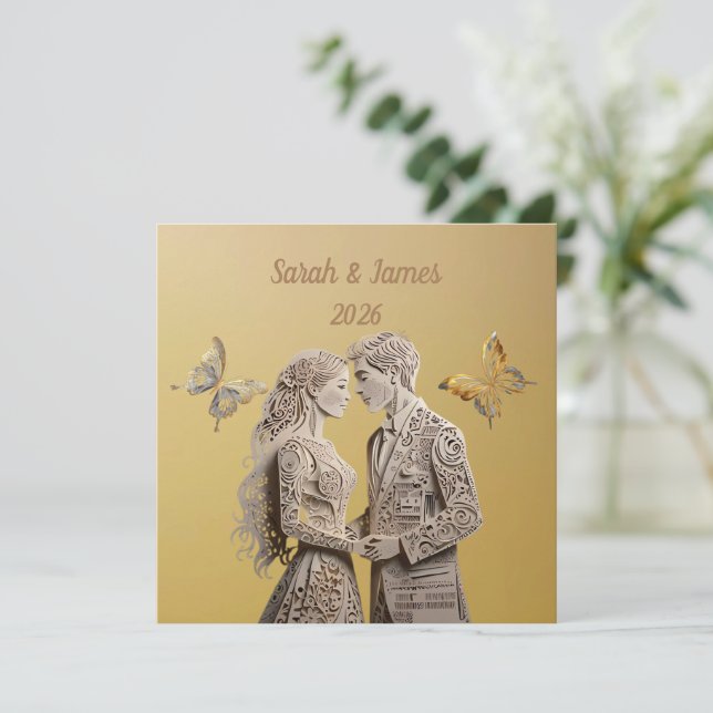 Carte cadeau mariage mariée et chambre mariage (Debout devant)