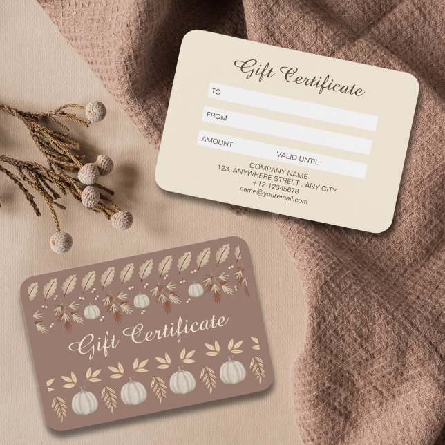 Carte Cadeau Marron Beige Moderne Épice de Citroui (Créateur téléchargé)