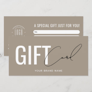 carte cadeau marron clair logo moderne professionn