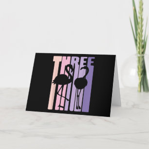 Carte Cadeau Mignon pour 3ème Anniversaire Je Flamingo J
