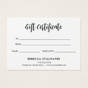 Carte cadeau minimaliste esthétique mignonne