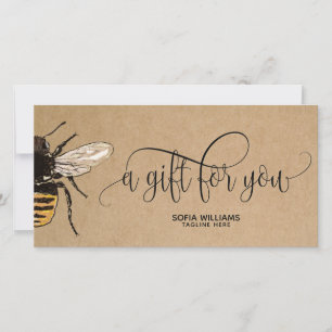 Carte cadeau moderne Bee Honeybee Honey